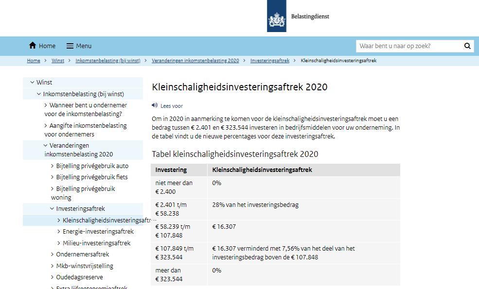 28%  kleinschaligheidinvesteringsaftrek op de EE SPORT speed pedelec.png