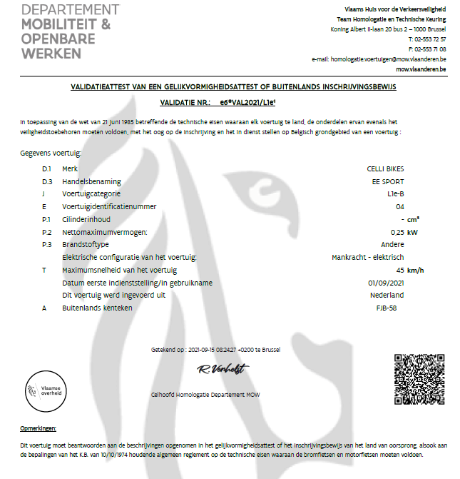 Validatiebewijs  team homologatie en technische keuring  Speed pedelec.png